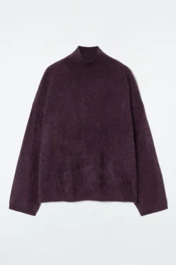 Hot COS BRUSHED-CASHMERE TURTLENECK SWEATER BURGUNDY