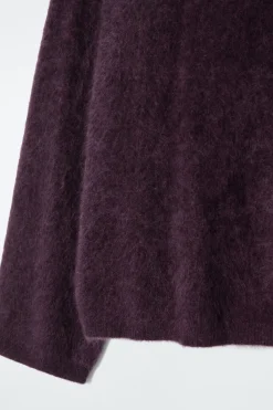 Hot COS BRUSHED-CASHMERE TURTLENECK SWEATER BURGUNDY