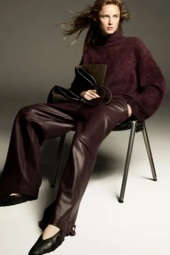 Hot COS BRUSHED-CASHMERE TURTLENECK SWEATER BURGUNDY