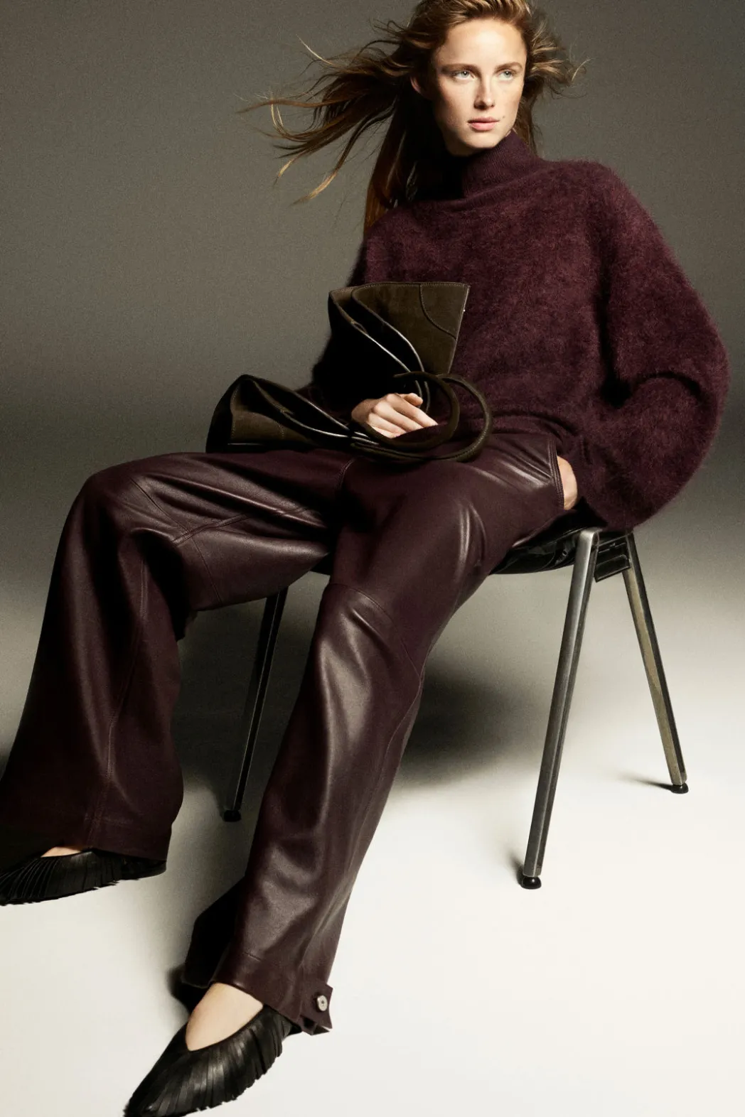 Hot COS BRUSHED-CASHMERE TURTLENECK SWEATER BURGUNDY