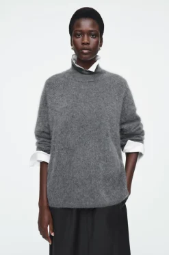 Best COS BRUSHED-CASHMERE TURTLENECK SWEATER CHARCOAL
