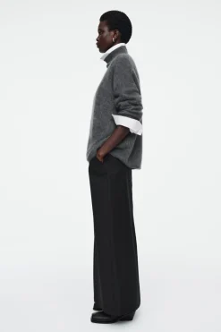 Best COS BRUSHED-CASHMERE TURTLENECK SWEATER CHARCOAL