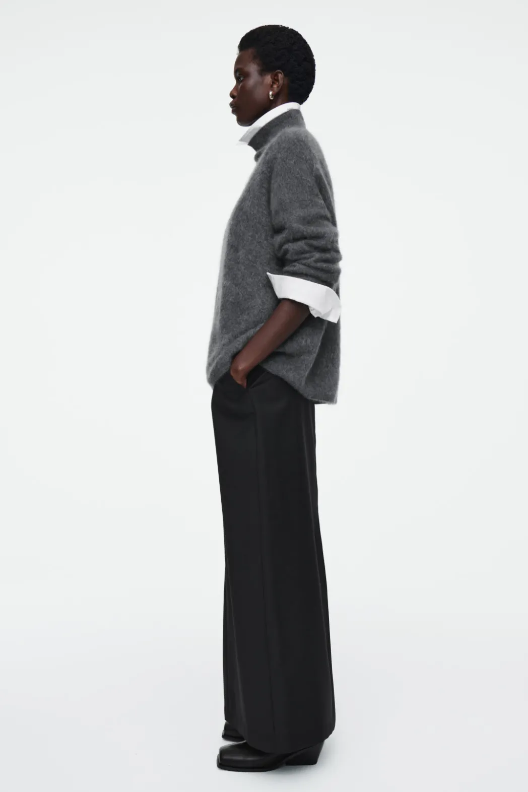 Best COS BRUSHED-CASHMERE TURTLENECK SWEATER CHARCOAL