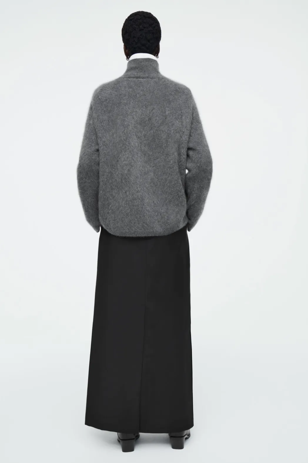 Best COS BRUSHED-CASHMERE TURTLENECK SWEATER CHARCOAL