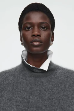 Best COS BRUSHED-CASHMERE TURTLENECK SWEATER CHARCOAL