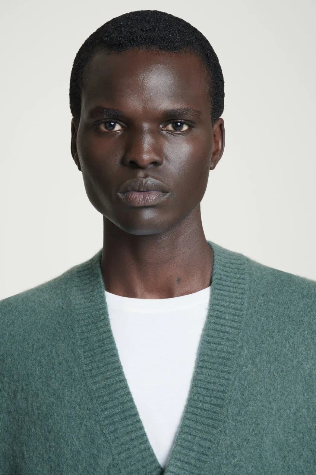 Clearance COS BRUSHED-WOOL V-NECK CARDIGAN TEAL