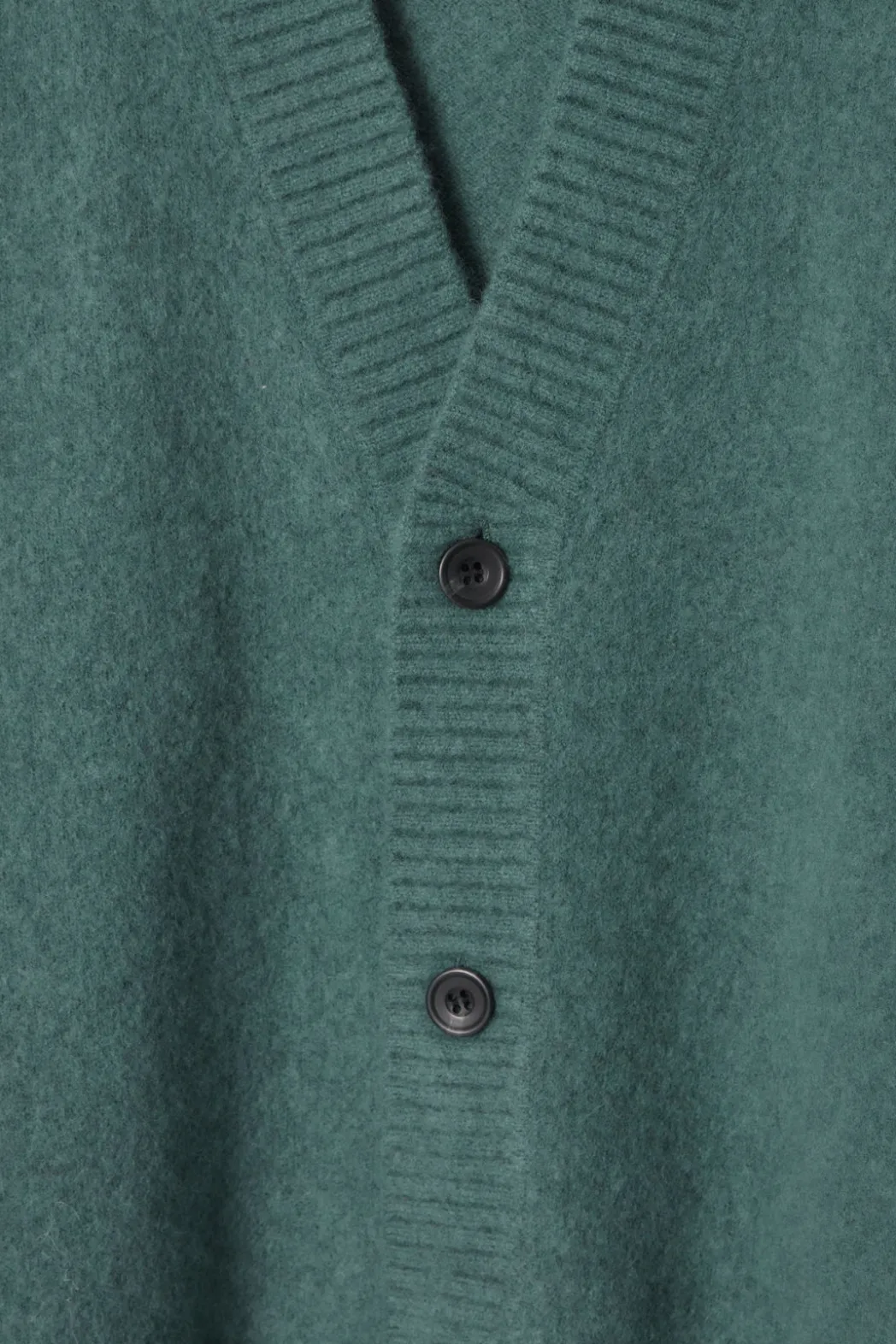 Clearance COS BRUSHED-WOOL V-NECK CARDIGAN TEAL