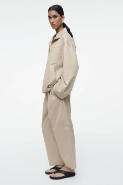 Clearance COS BUBBLE-HEM COTTON JACKET BEIGE