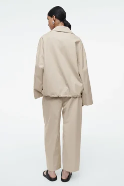 Clearance COS BUBBLE-HEM COTTON JACKET BEIGE