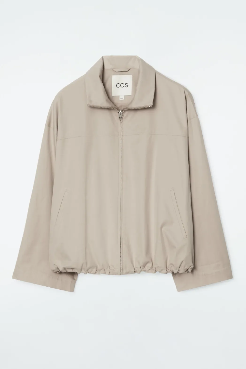 Clearance COS BUBBLE-HEM COTTON JACKET BEIGE