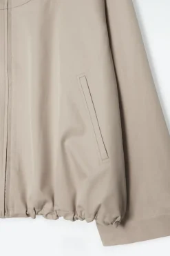 Clearance COS BUBBLE-HEM COTTON JACKET BEIGE