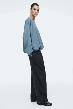 Online COS BUBBLE-HEM SWEATSHIRT BLUE