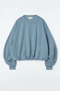 Online COS BUBBLE-HEM SWEATSHIRT BLUE