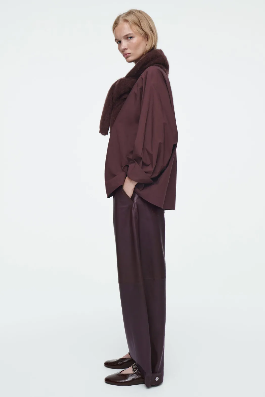 Online COS BUCKLED BALLET FLATS BORDEAUX