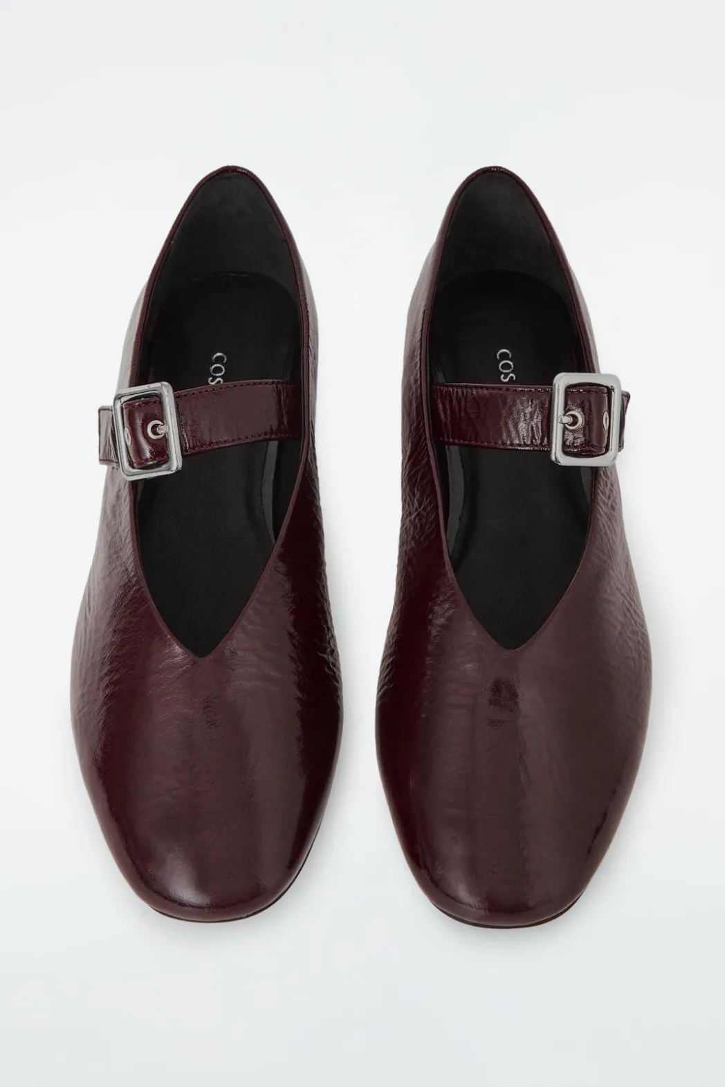 Online COS BUCKLED BALLET FLATS BORDEAUX
