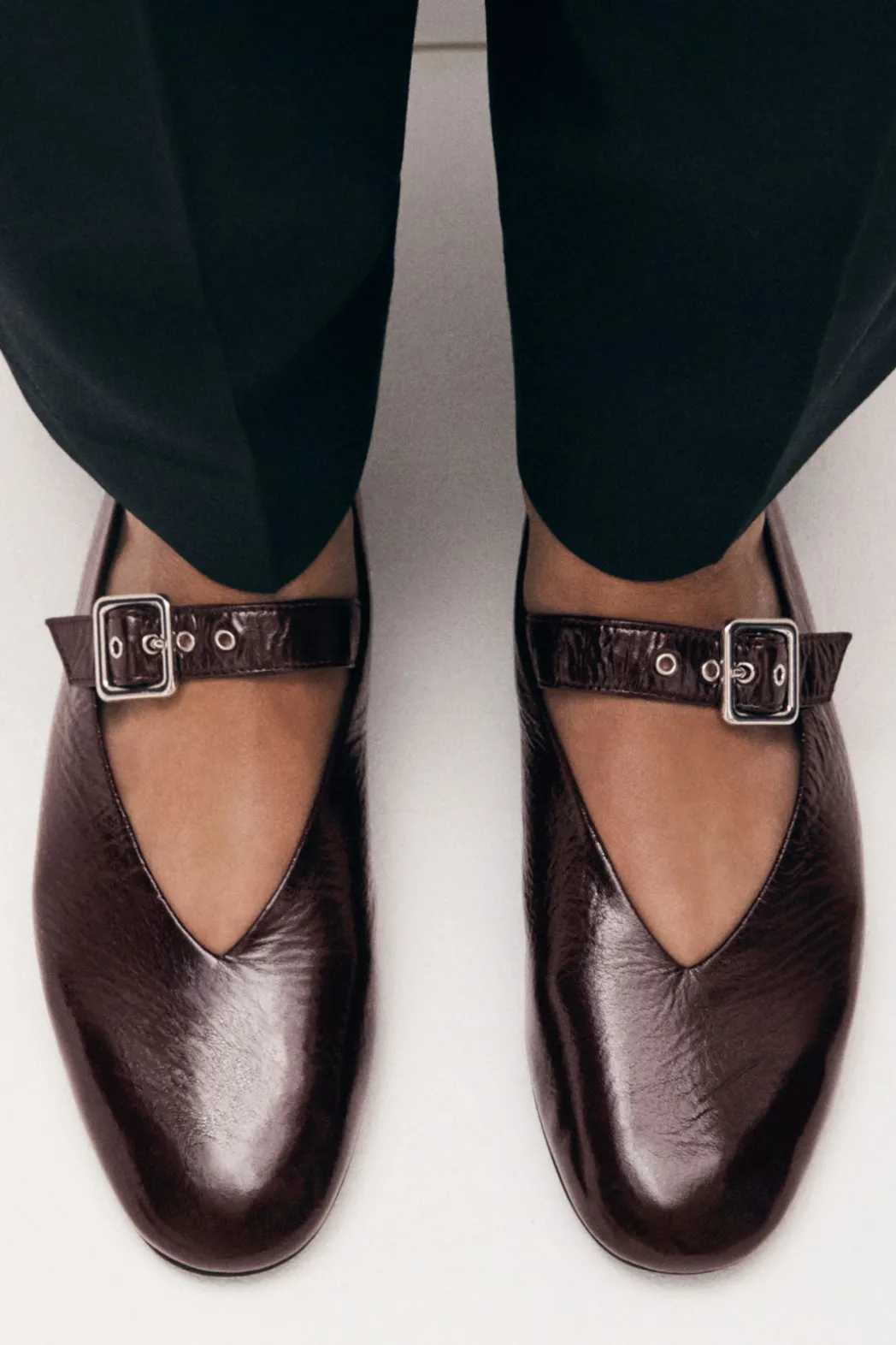 Online COS BUCKLED BALLET FLATS BORDEAUX