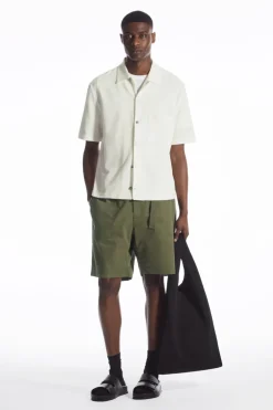 COS BUCKLED UTILITY SHORTS KHAKI BROWN