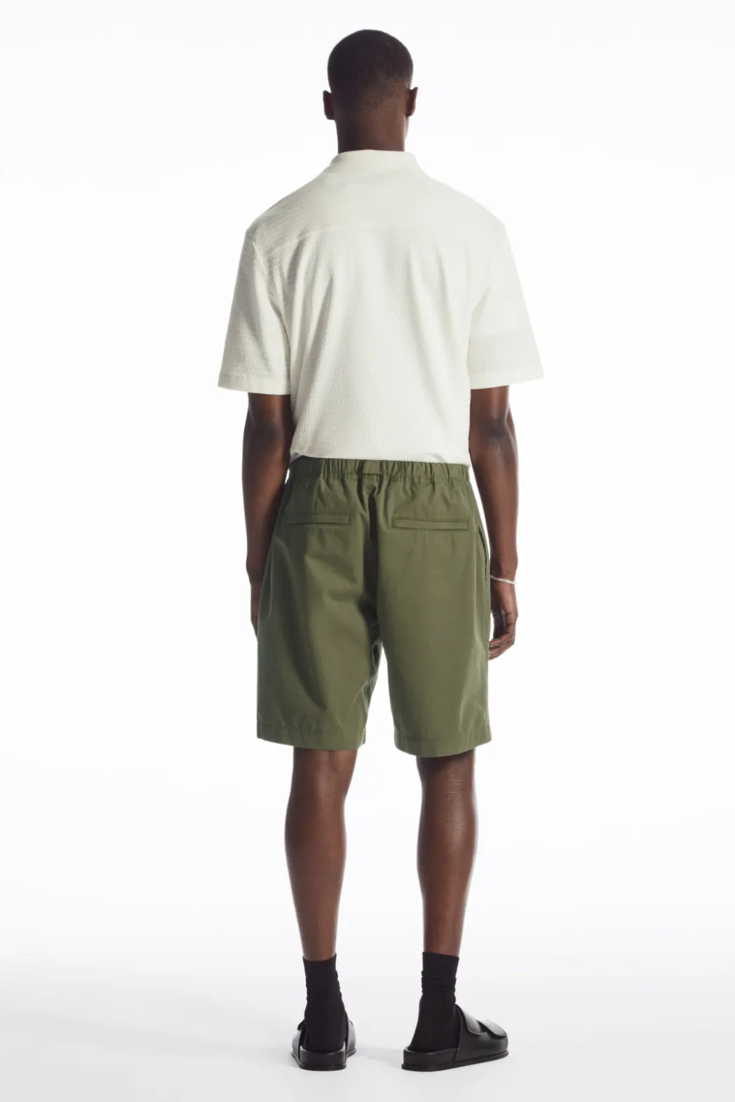 COS BUCKLED UTILITY SHORTS KHAKI BROWN