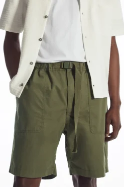 COS BUCKLED UTILITY SHORTS KHAKI BROWN