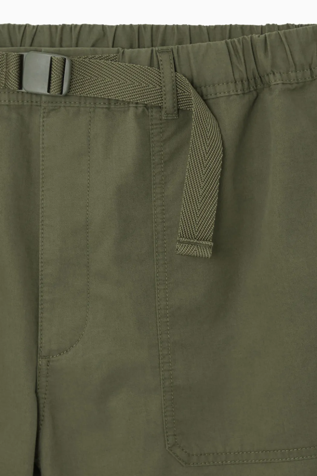 COS BUCKLED UTILITY SHORTS KHAKI BROWN