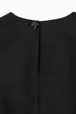 Clearance COS BUTTON-DETAIL WOOL-BLEND DRESS BLACK