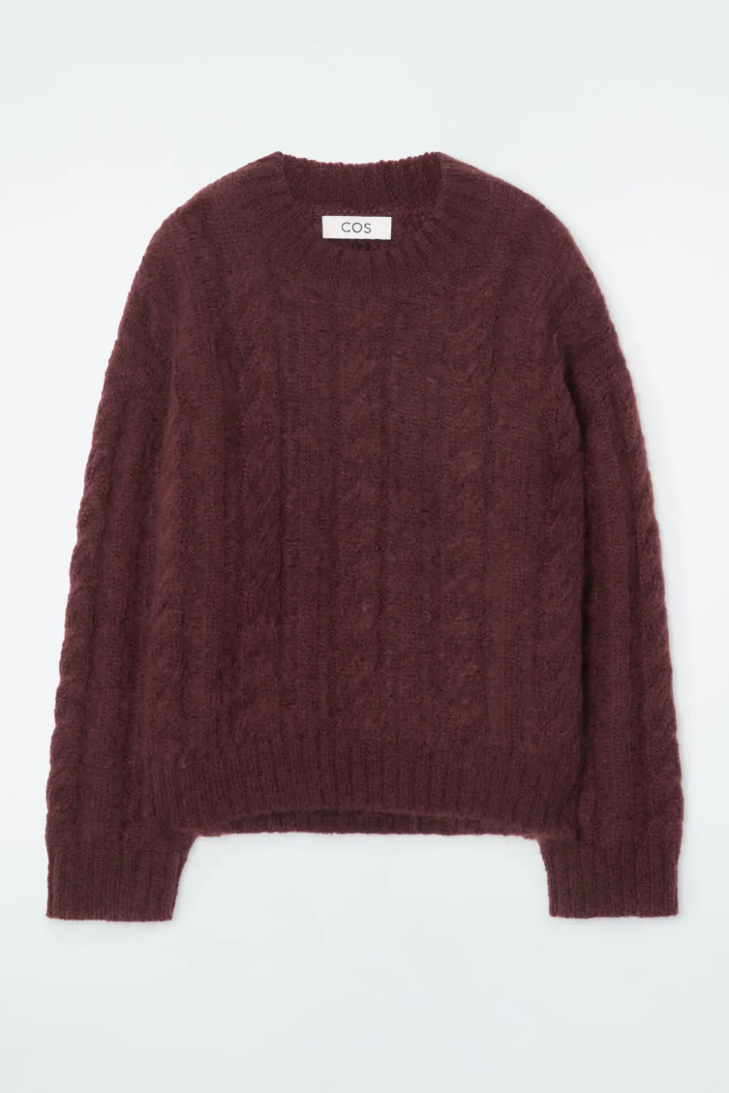 Clearance COS CABLE-KNIT MOHAIR SWEATER BROWN