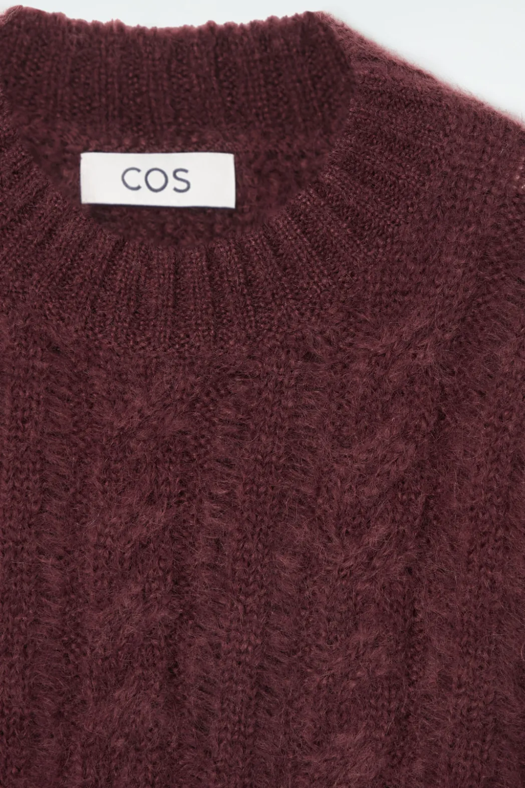 Clearance COS CABLE-KNIT MOHAIR SWEATER BROWN