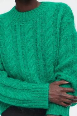 Online COS CABLE-KNIT MOHAIR SWEATER GREEN