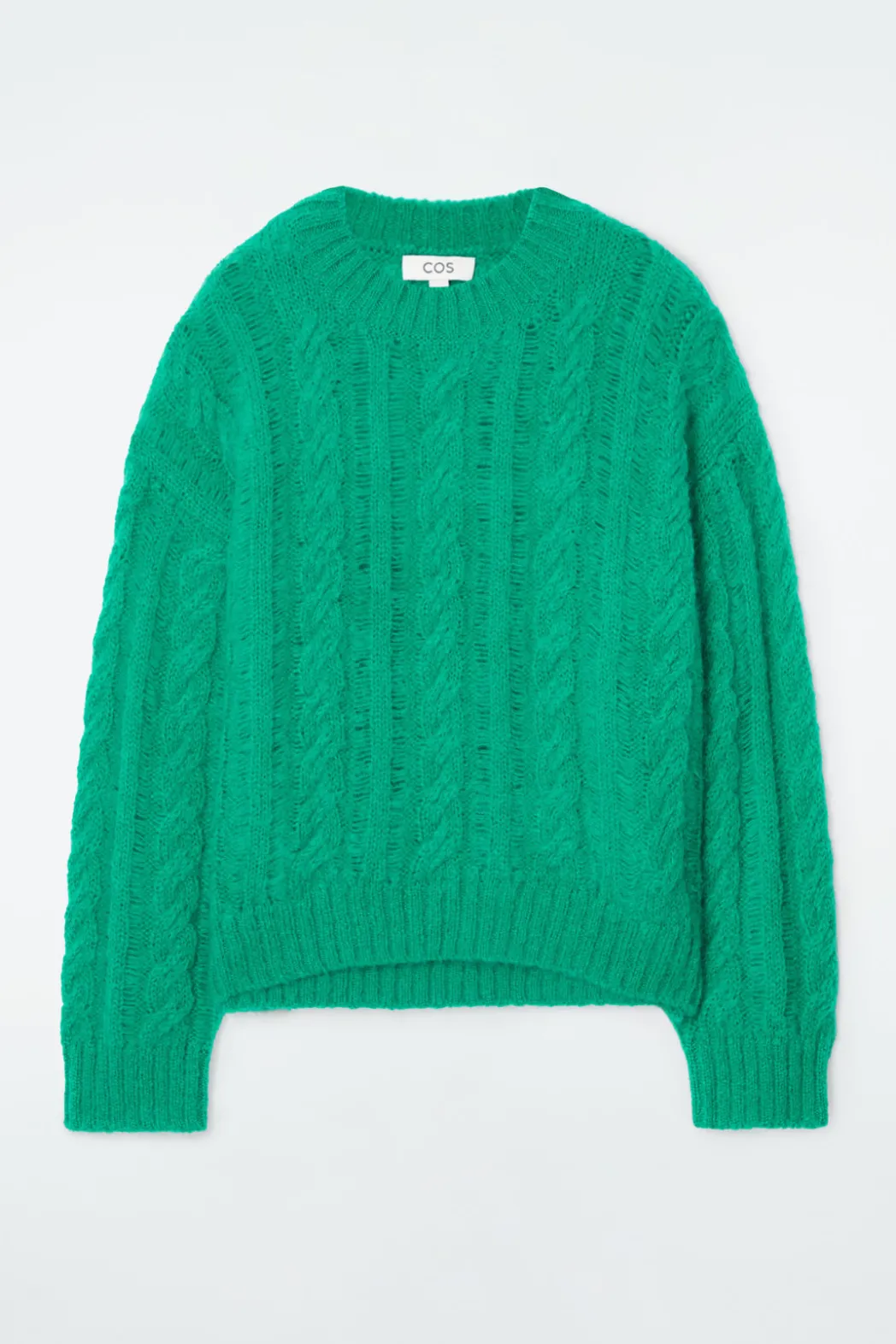 Online COS CABLE-KNIT MOHAIR SWEATER GREEN