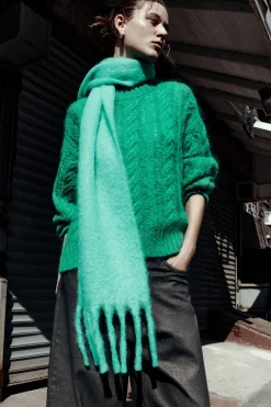 Online COS CABLE-KNIT MOHAIR SWEATER GREEN