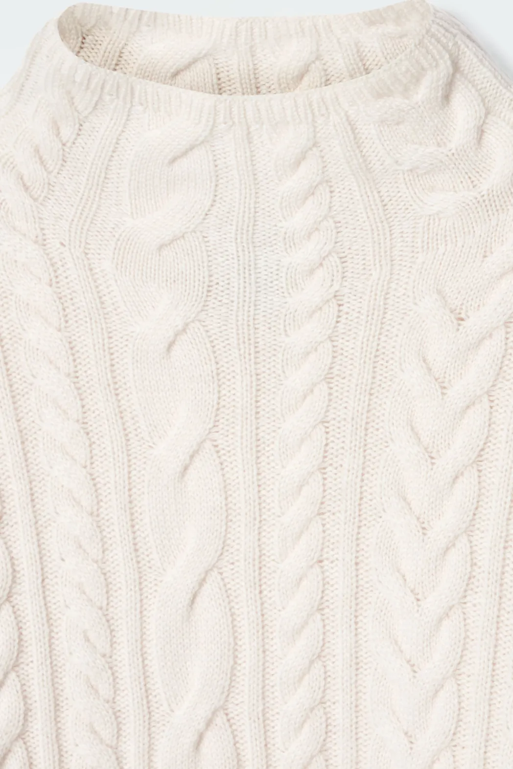 Hot COS CABLE-KNIT WOOL FUNNEL-NECK SWEATER IVORY