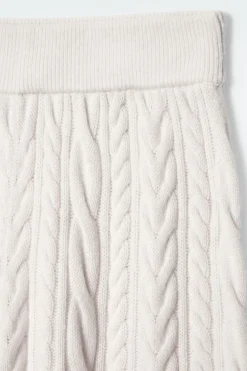 Clearance COS CABLE-KNIT WOOL PANTS IVORY