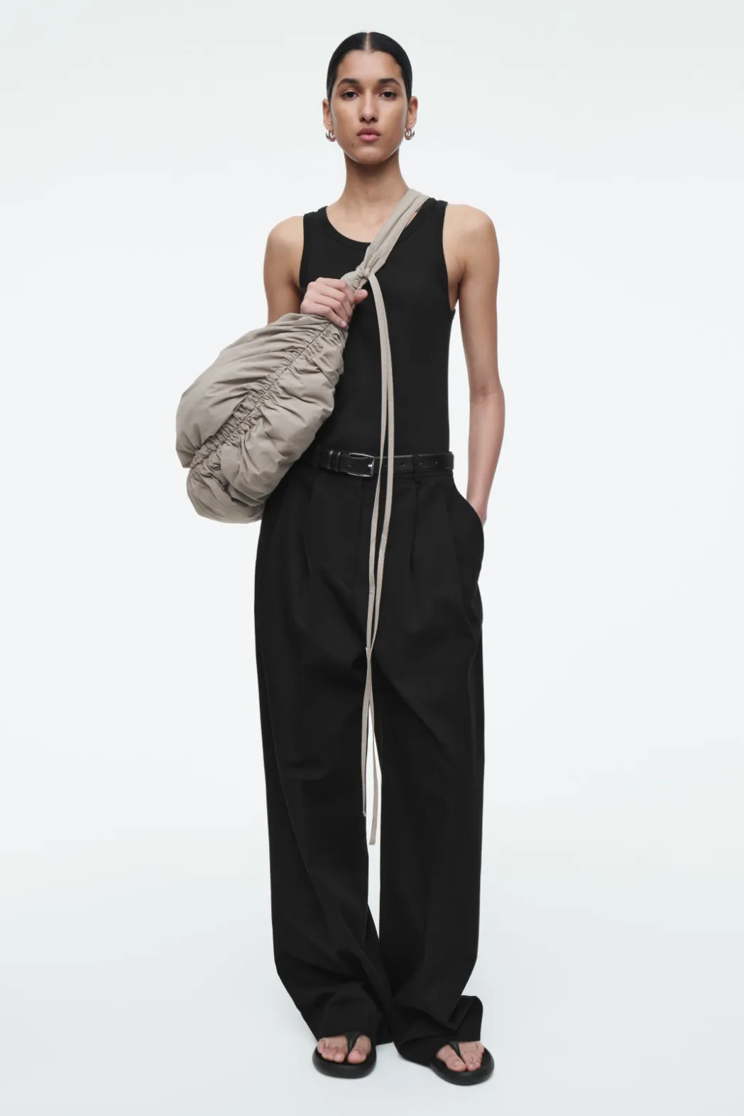 COS CANOPY OVERSIZED CROSSBODY - NYLON STONE