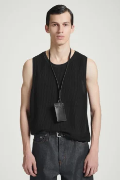 Sale COS CARDHOLDER LANYARD - LEATHER BLACK