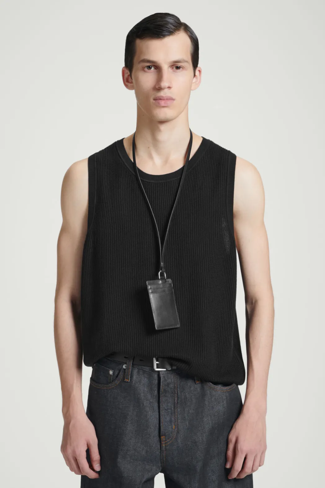 Sale COS CARDHOLDER LANYARD - LEATHER BLACK