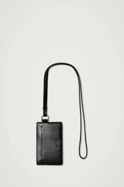 Sale COS CARDHOLDER LANYARD - LEATHER BLACK