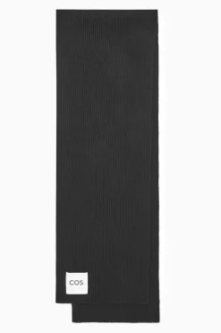 Best COS CASHMERE-BLEND SCARF BLACK