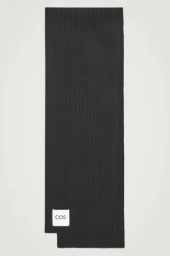 Best COS CASHMERE-BLEND SCARF BLACK