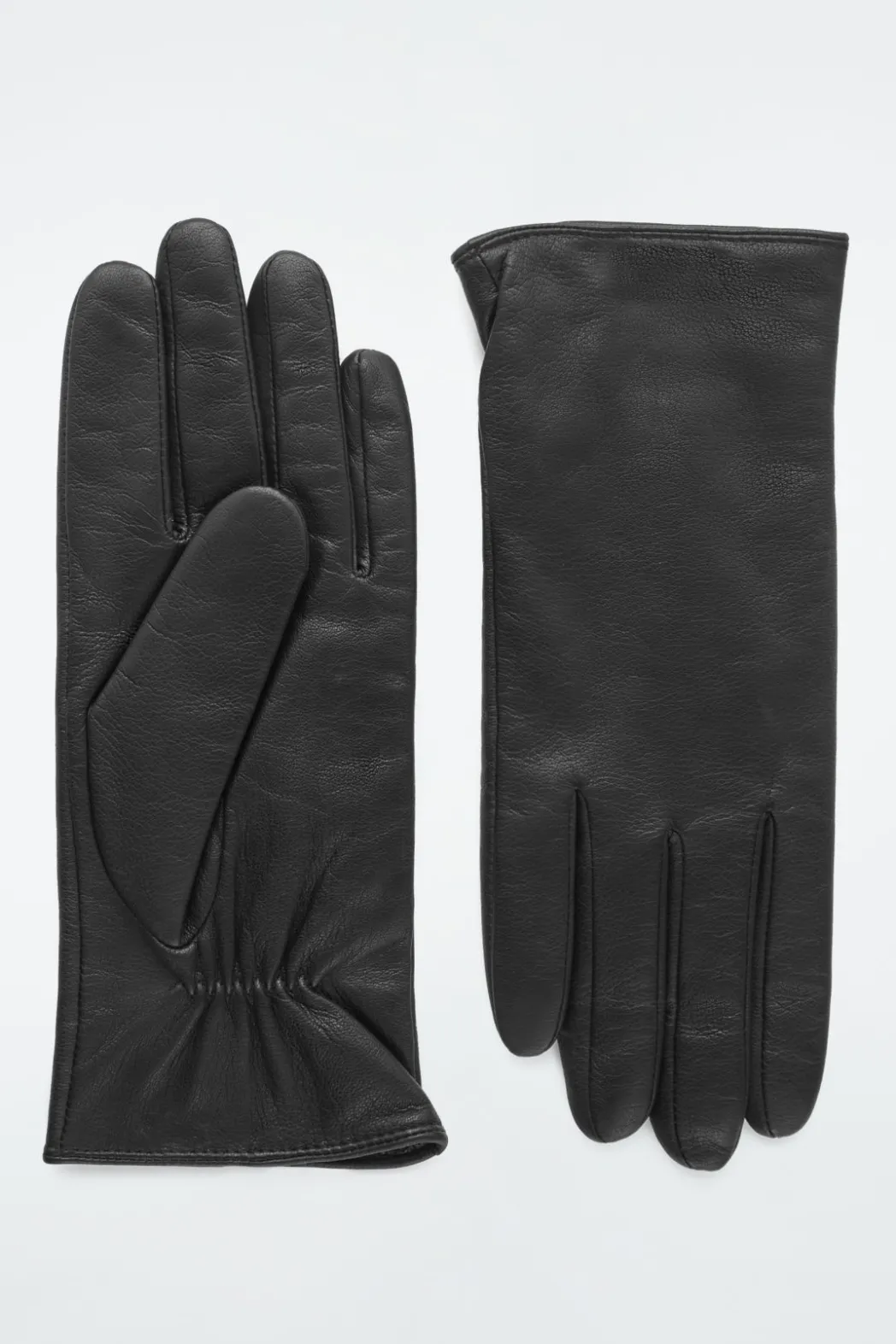 Outlet COS CASHMERE-LINED LEATHER GLOVES BLACK