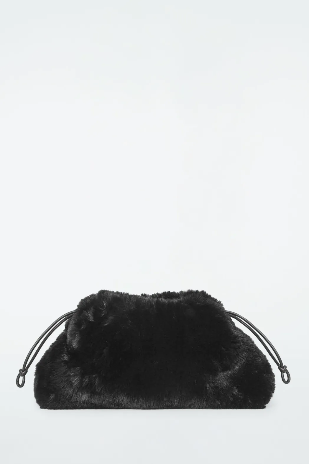 Clearance COS CAVATELLI CLUTCH - FAUX FUR BLACK