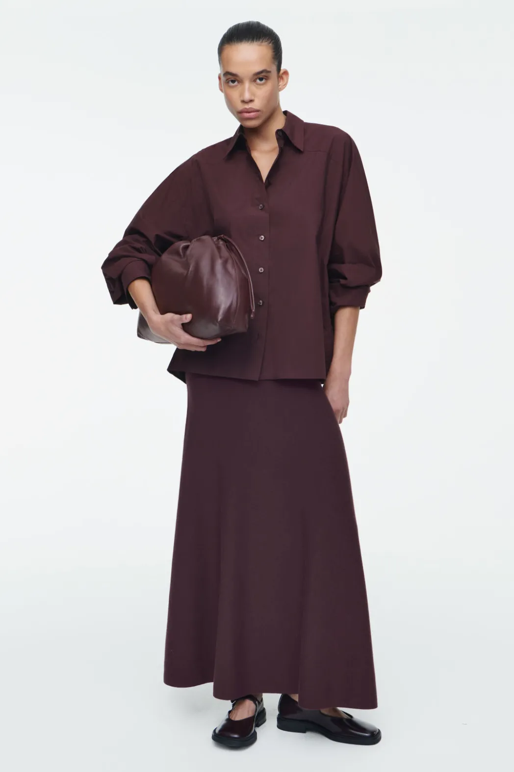 Best COS CAVATELLI CLUTCH - LEATHER BORDEAUX