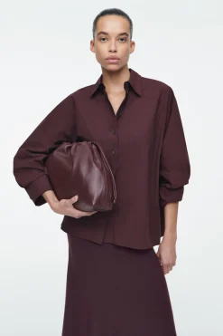 Best COS CAVATELLI CLUTCH - LEATHER BORDEAUX