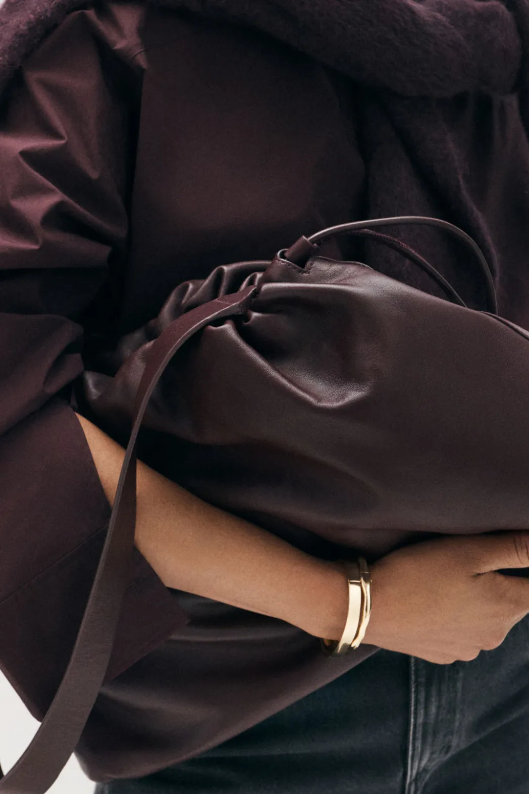 Best COS CAVATELLI CLUTCH - LEATHER BORDEAUX