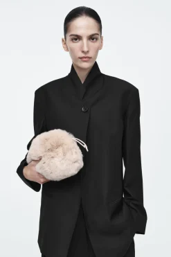Best COS CAVATELLI MINI CLUTCH - FAUX FUR OFF-WHITE