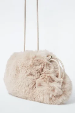 Best COS CAVATELLI MINI CLUTCH - FAUX FUR OFF-WHITE