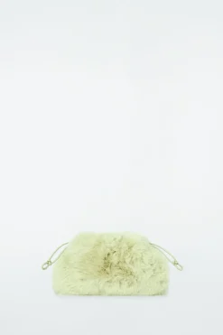 Hot COS CAVATELLI MINI CLUTCH - FAUX FUR PALE GREEN