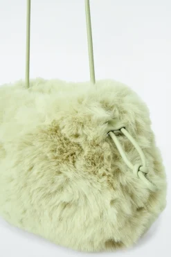 Hot COS CAVATELLI MINI CLUTCH - FAUX FUR PALE GREEN