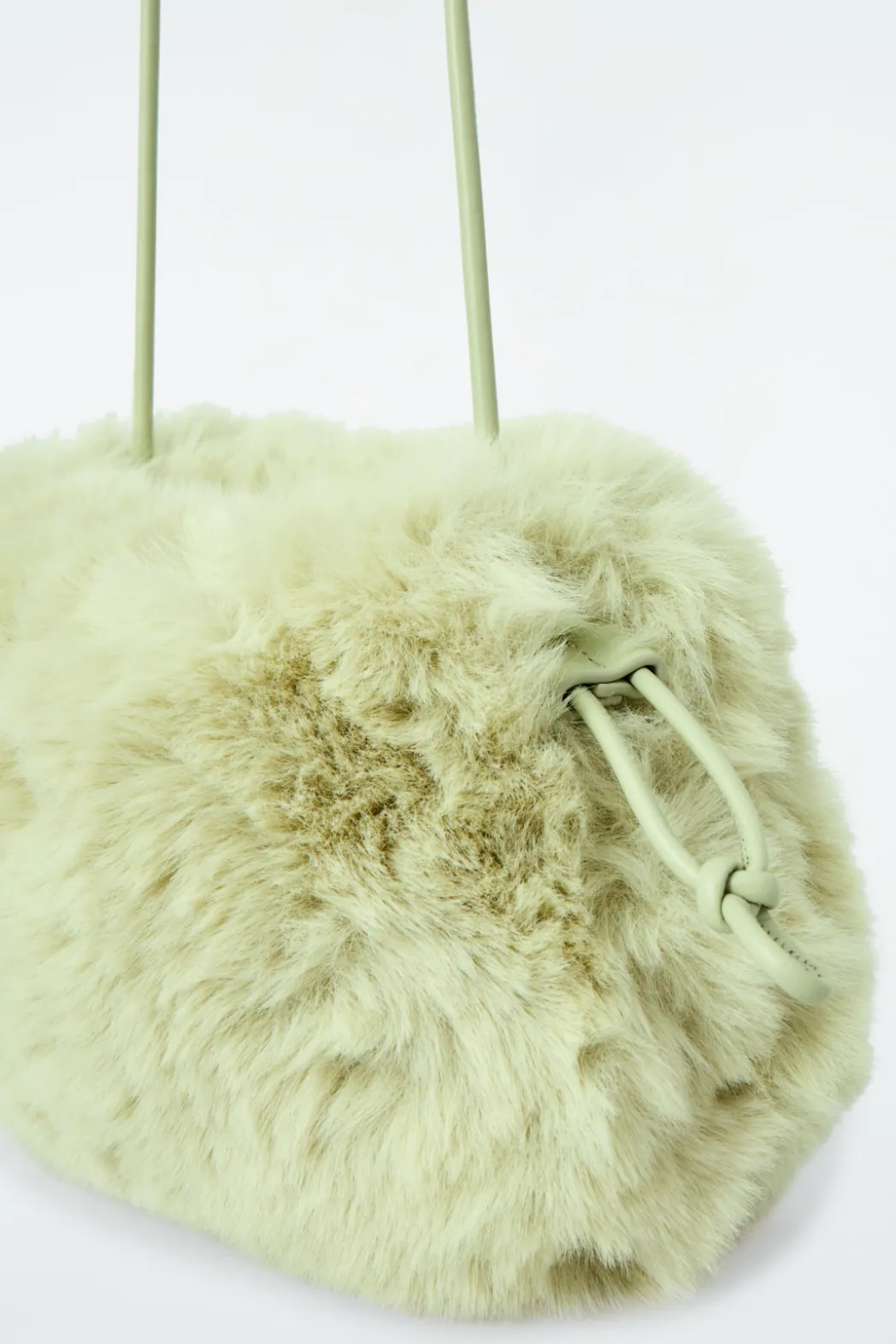 Hot COS CAVATELLI MINI CLUTCH - FAUX FUR PALE GREEN