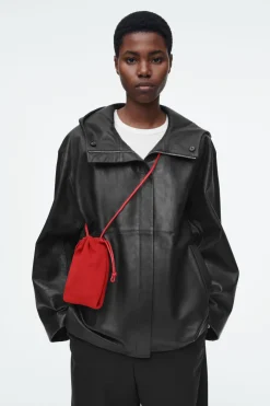 COS CAVATELLI PHONE POUCH - LEATHER RED