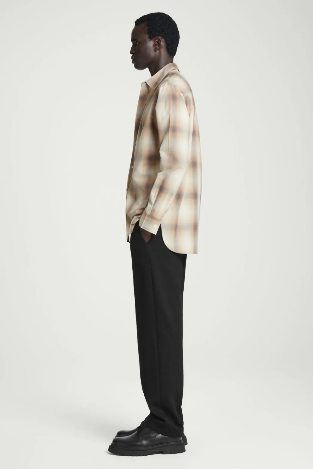 Clearance COS CHECKED COTTON SHIRT BEIGE / CHECKED